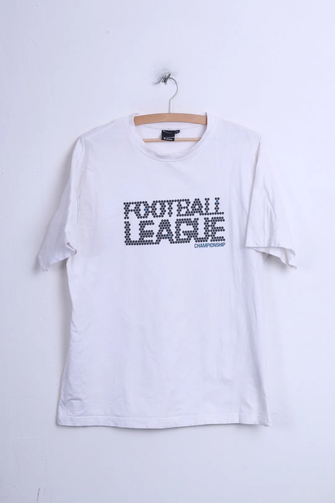 Mens XL T-Shirt White Cotton Crew Neck Football League Championship