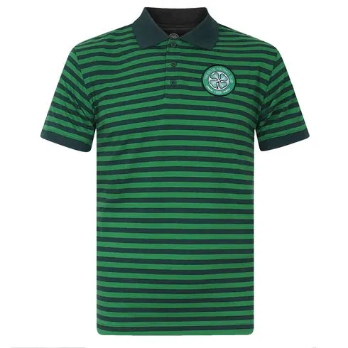 Official Celtic FC Mens Polo Shirt Striped