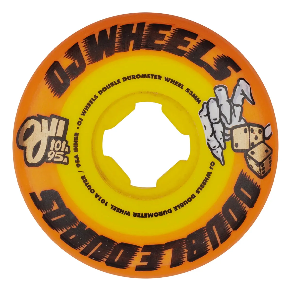 OJ - Double Duro Orange/Yellow 53MM 101A/95A Skateboard Wheels