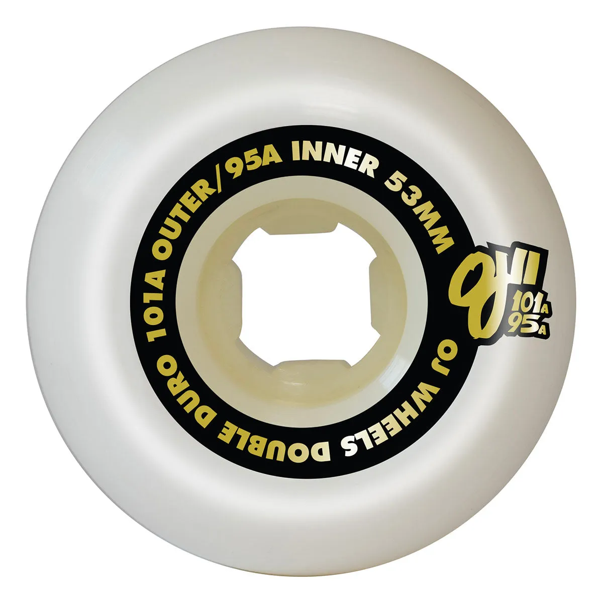 OJ - Double Duro White Gum Mini Combo 53MM 101A/95A Skateboard Wheels