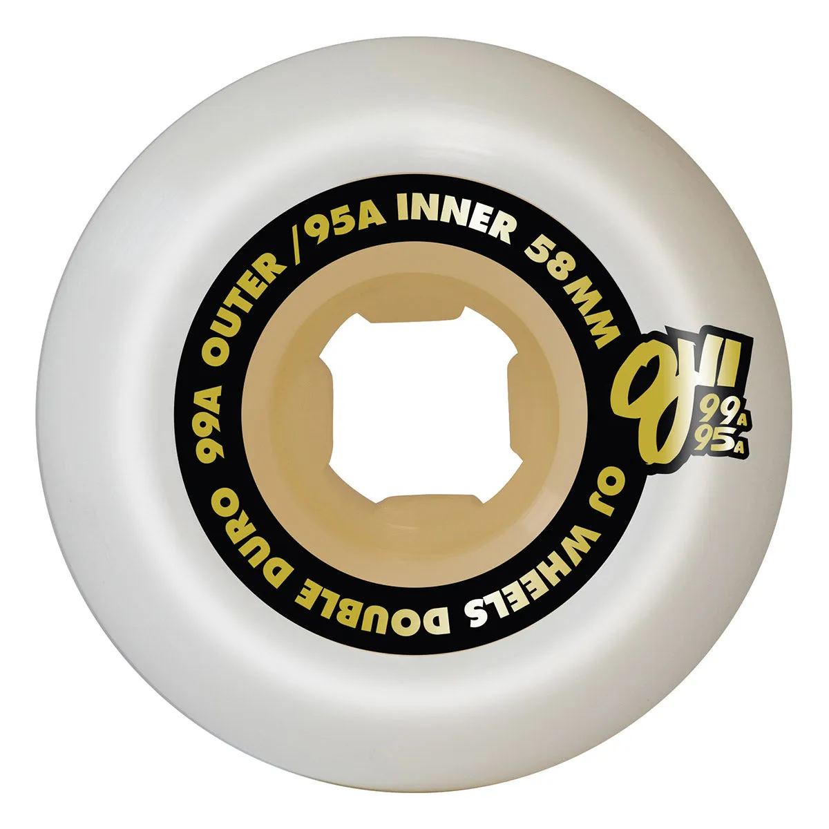OJ - Double Duro White Gum Mini Combo 58MM 99A/95A Skateboard Wheels