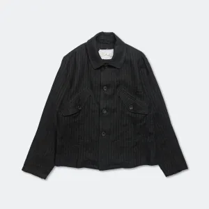 Orchard Jacket Linen Seersucker - Black