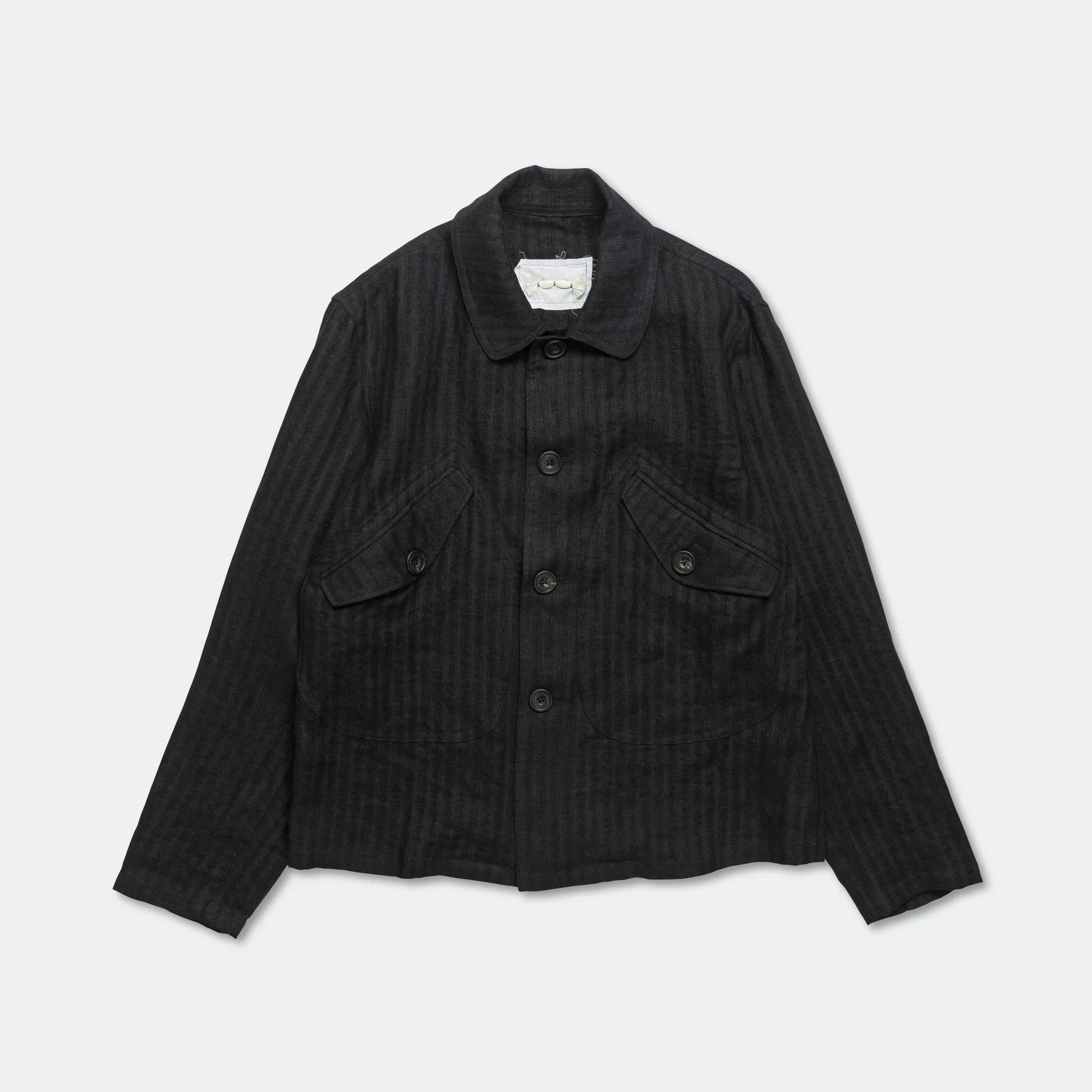 Orchard Jacket Linen Seersucker - Black