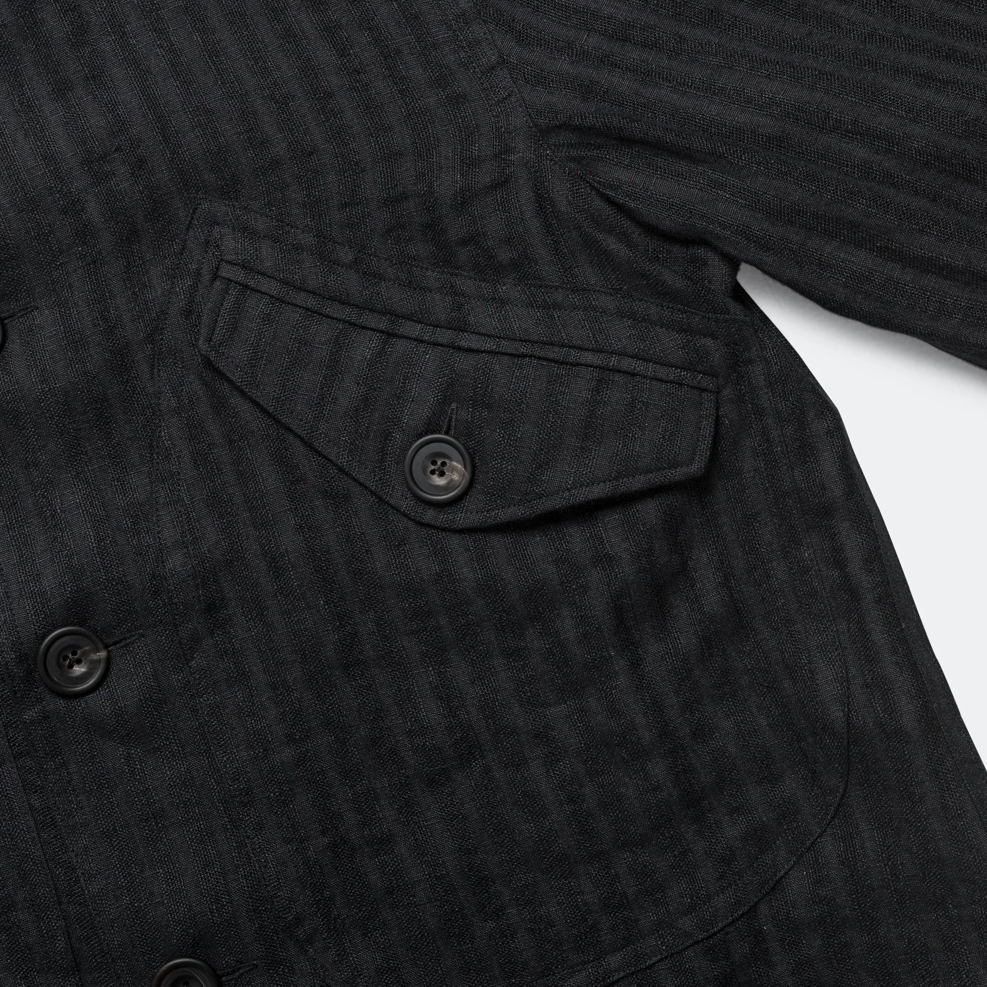 Orchard Jacket Linen Seersucker - Black