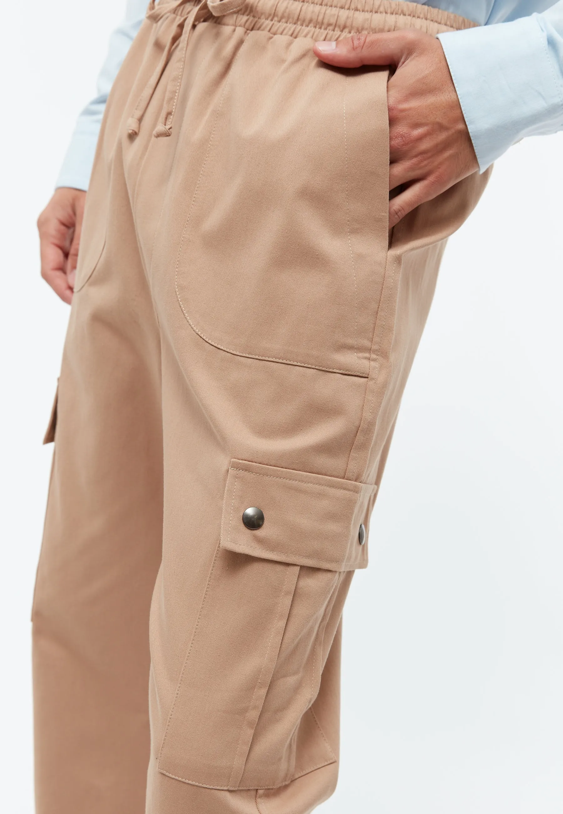 Organic Cotton Cargo Pants CAMERON - Light Brown Givn Berlin