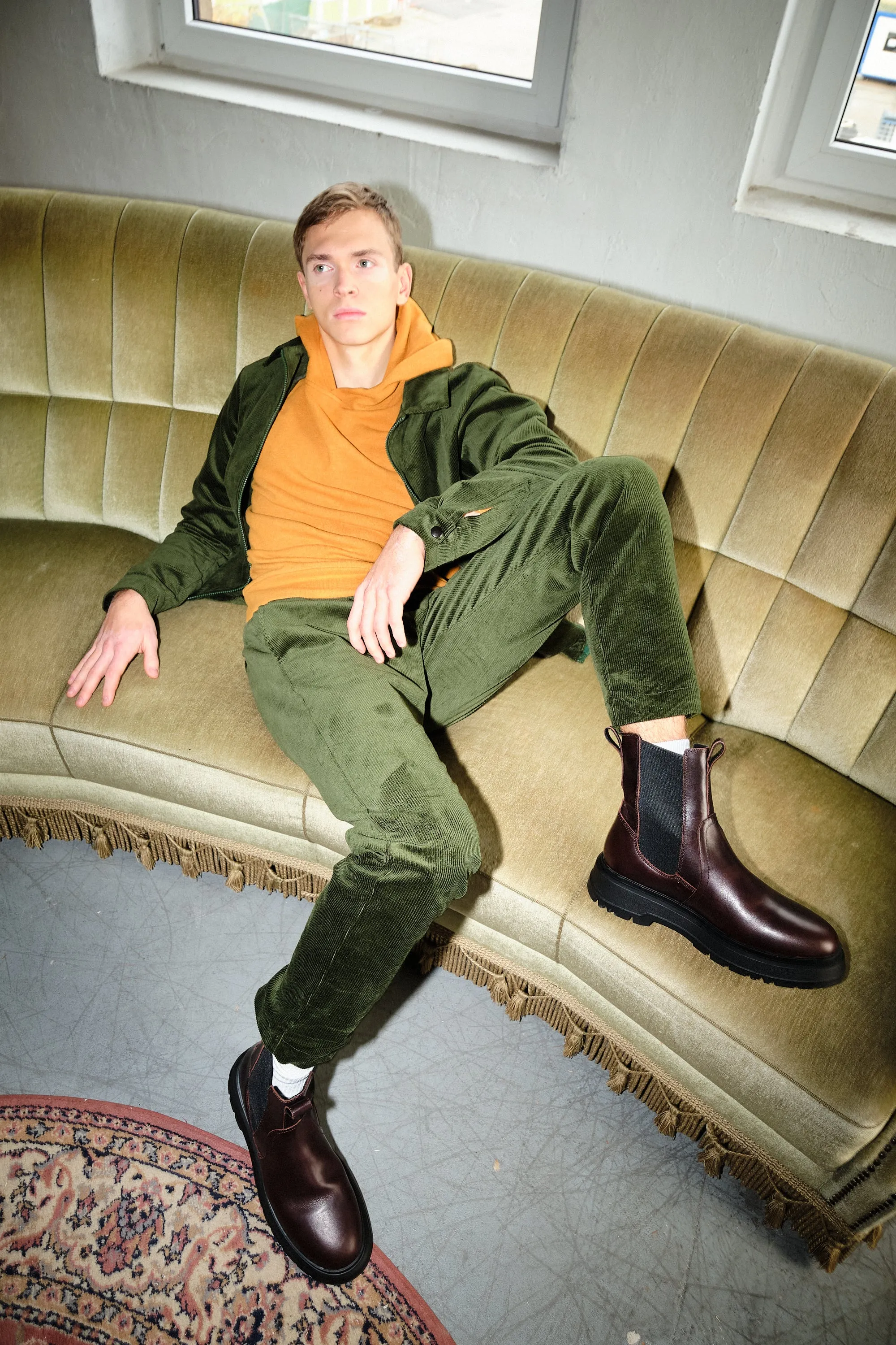 Organic Cotton Corduroy Pants ERIC - Hunter Green (Corduroy) Givn Berlin
