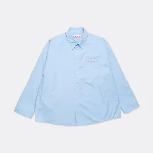 Organic Poplin Long Sleeve Shirt - Irish Blue