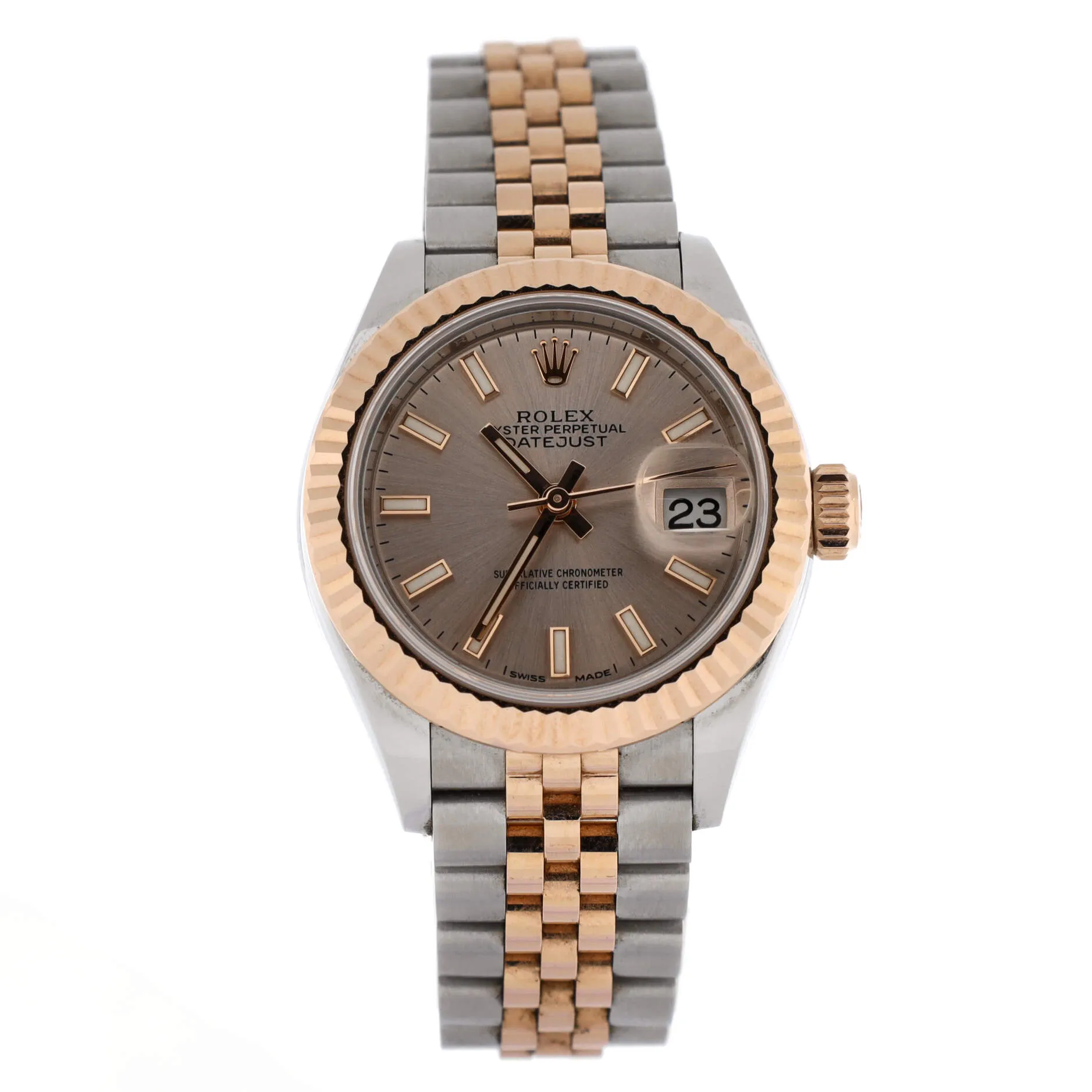 Oyster Perpetual Datejust Automatic Watch Stainless Steel and Rose Gold 28