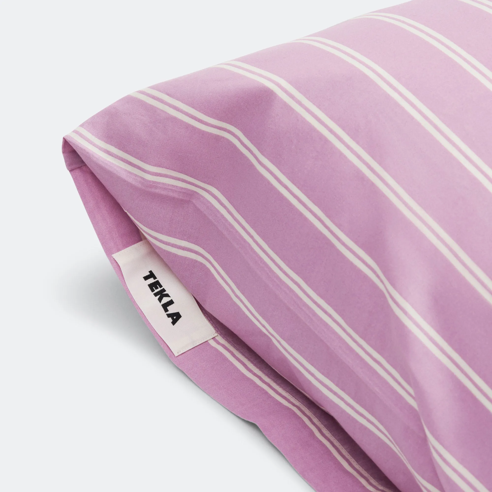Percale Pillow Case - Mallow Pink Stripes