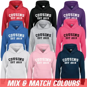 Personalised Cousin Est Varsity Hoodies (MRK X)