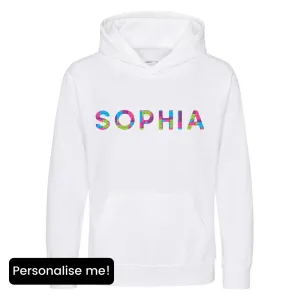 Personalised Lego Pink/Purple Bricks Hoodie