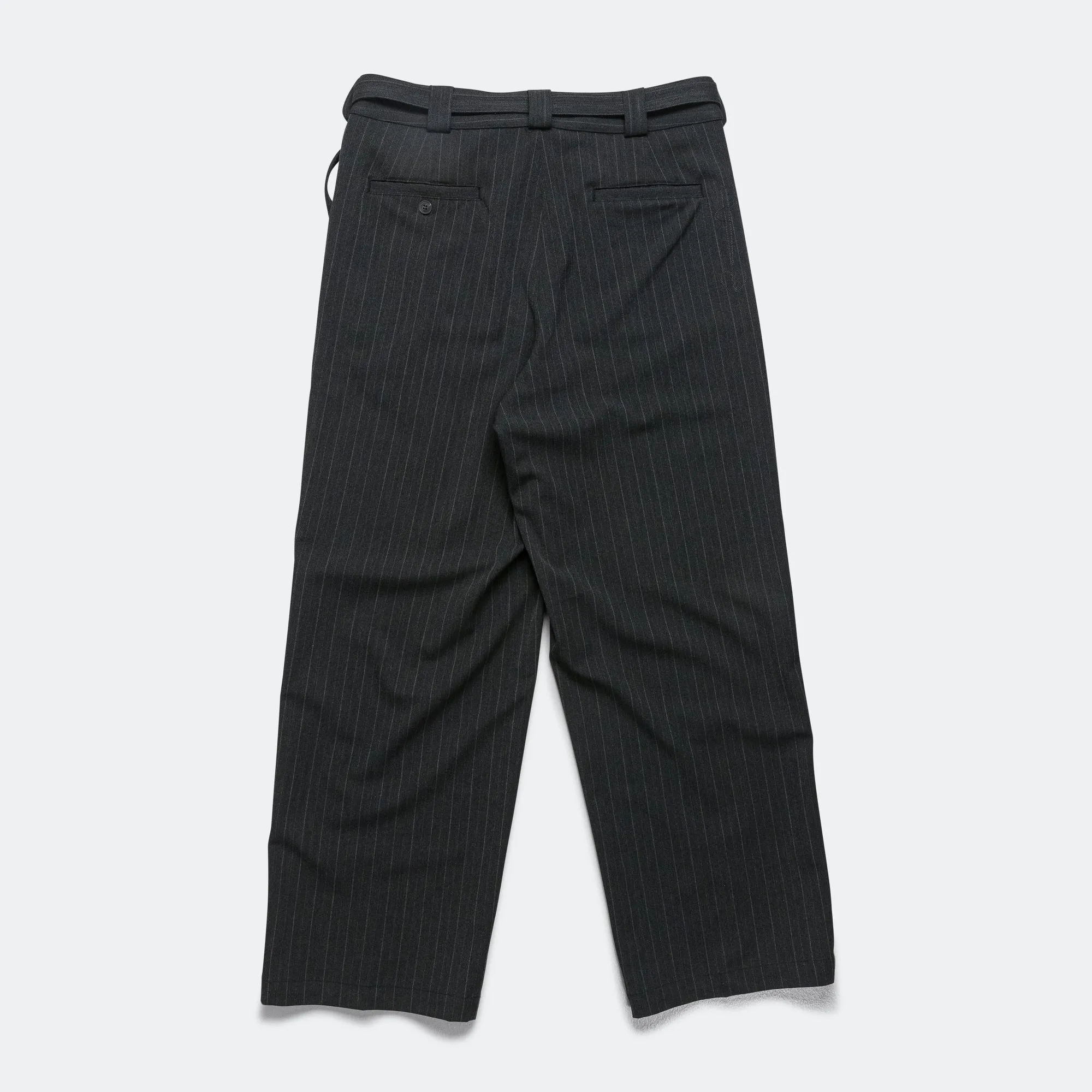 Pleated Suit Pant - Charcoal Pinstripe