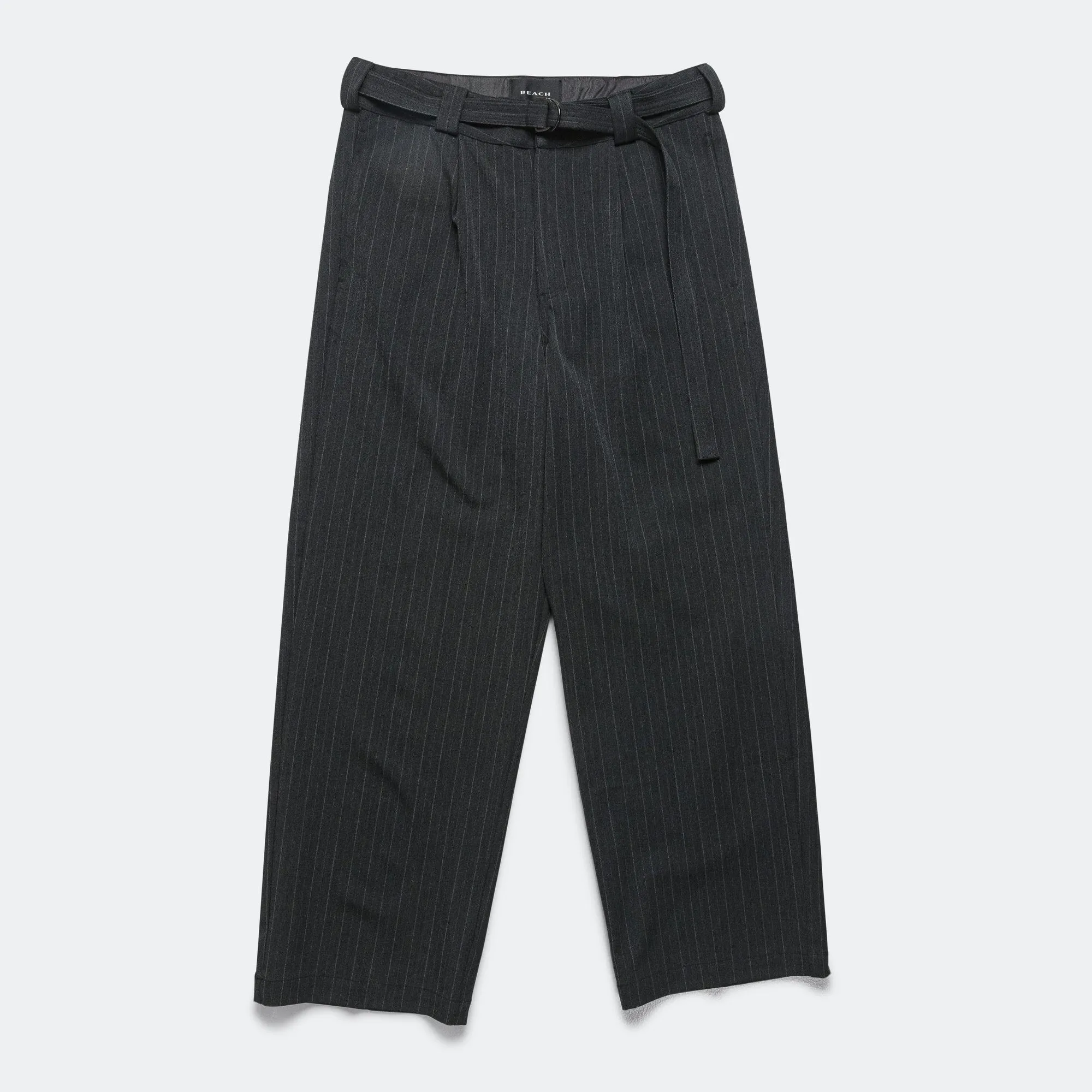 Pleated Suit Pant - Charcoal Pinstripe