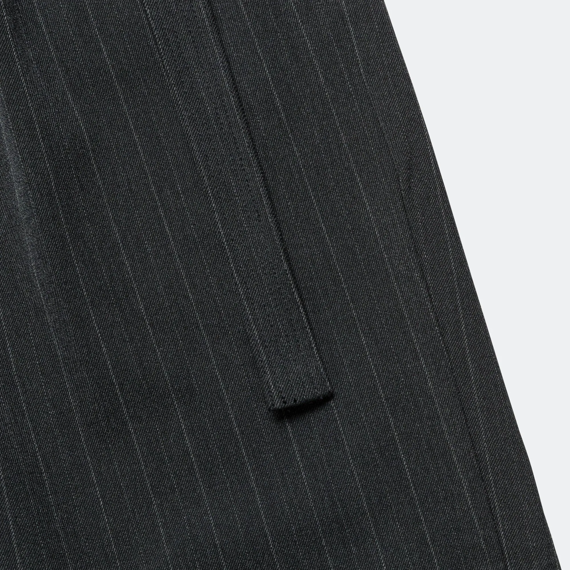 Pleated Suit Pant - Charcoal Pinstripe