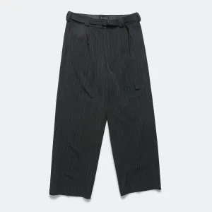 Pleated Suit Pant - Charcoal Pinstripe