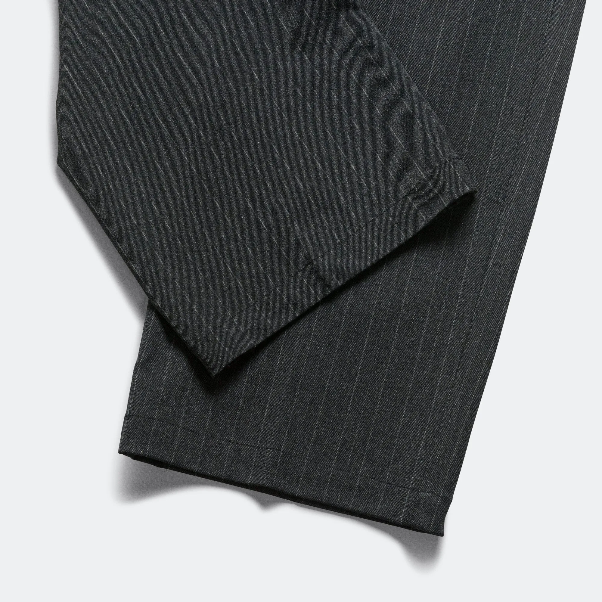 Pleated Suit Pant - Charcoal Pinstripe