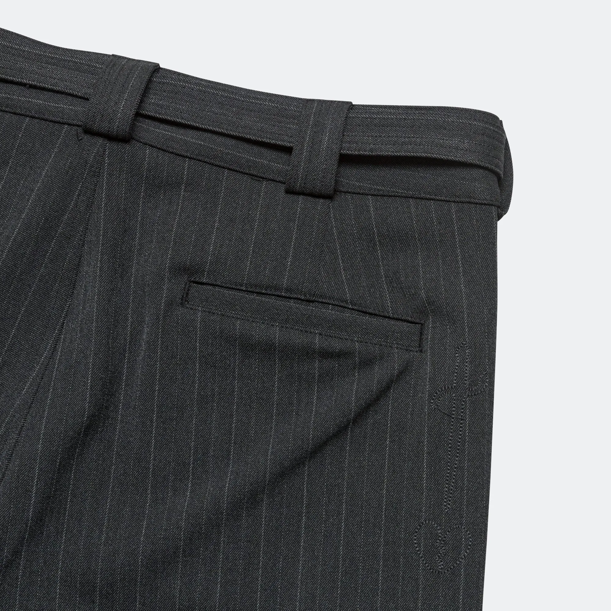Pleated Suit Pant - Charcoal Pinstripe