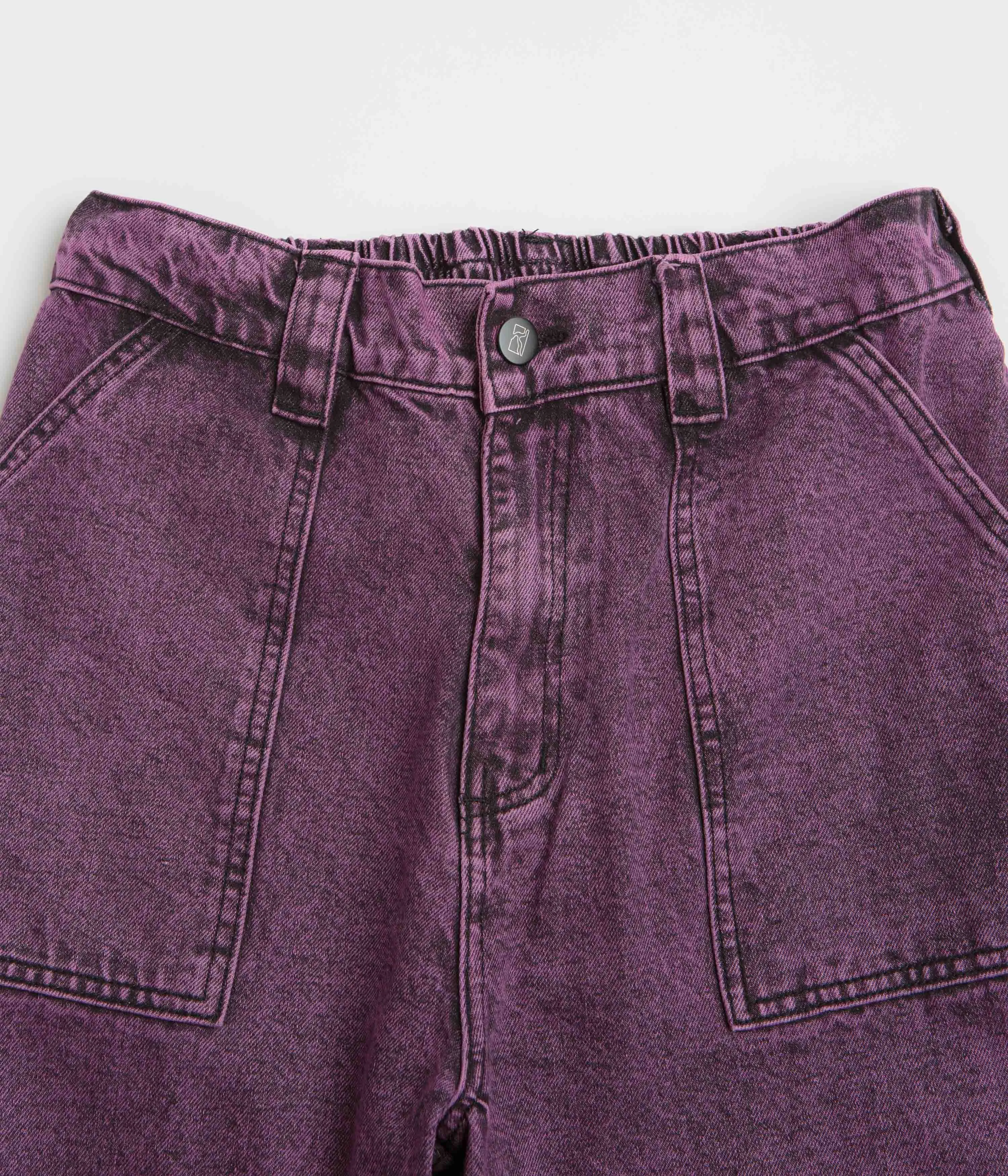 Poetic Collective Painter Pants - Purple Acid Wash Denim