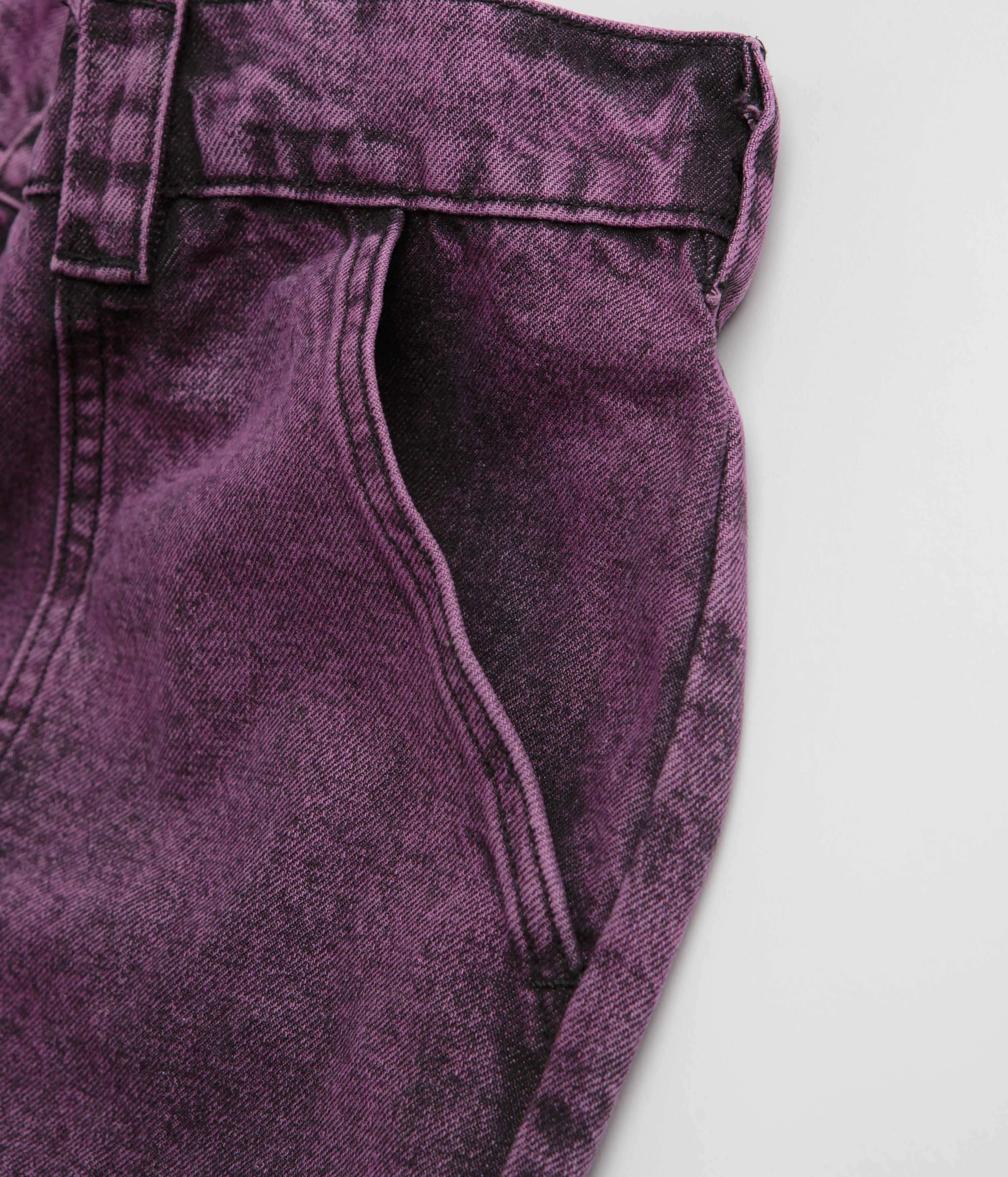Poetic Collective Painter Pants - Purple Acid Wash Denim