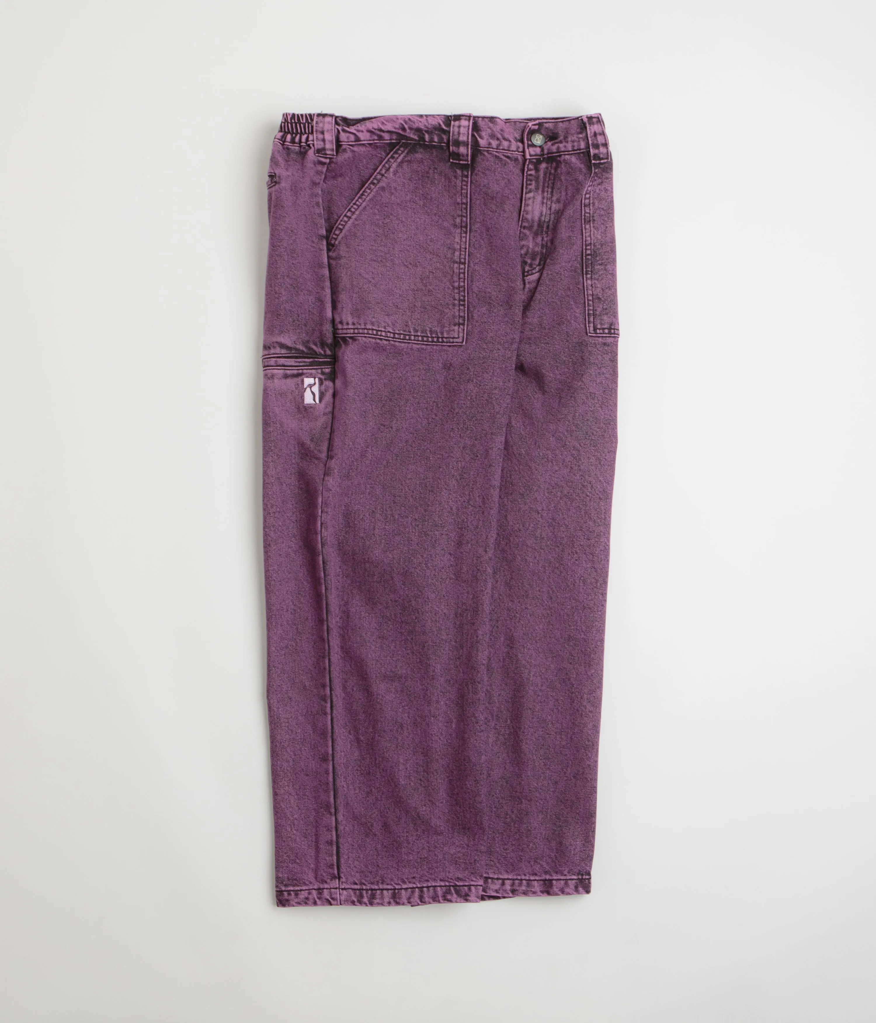 Poetic Collective Painter Pants - Purple Acid Wash Denim
