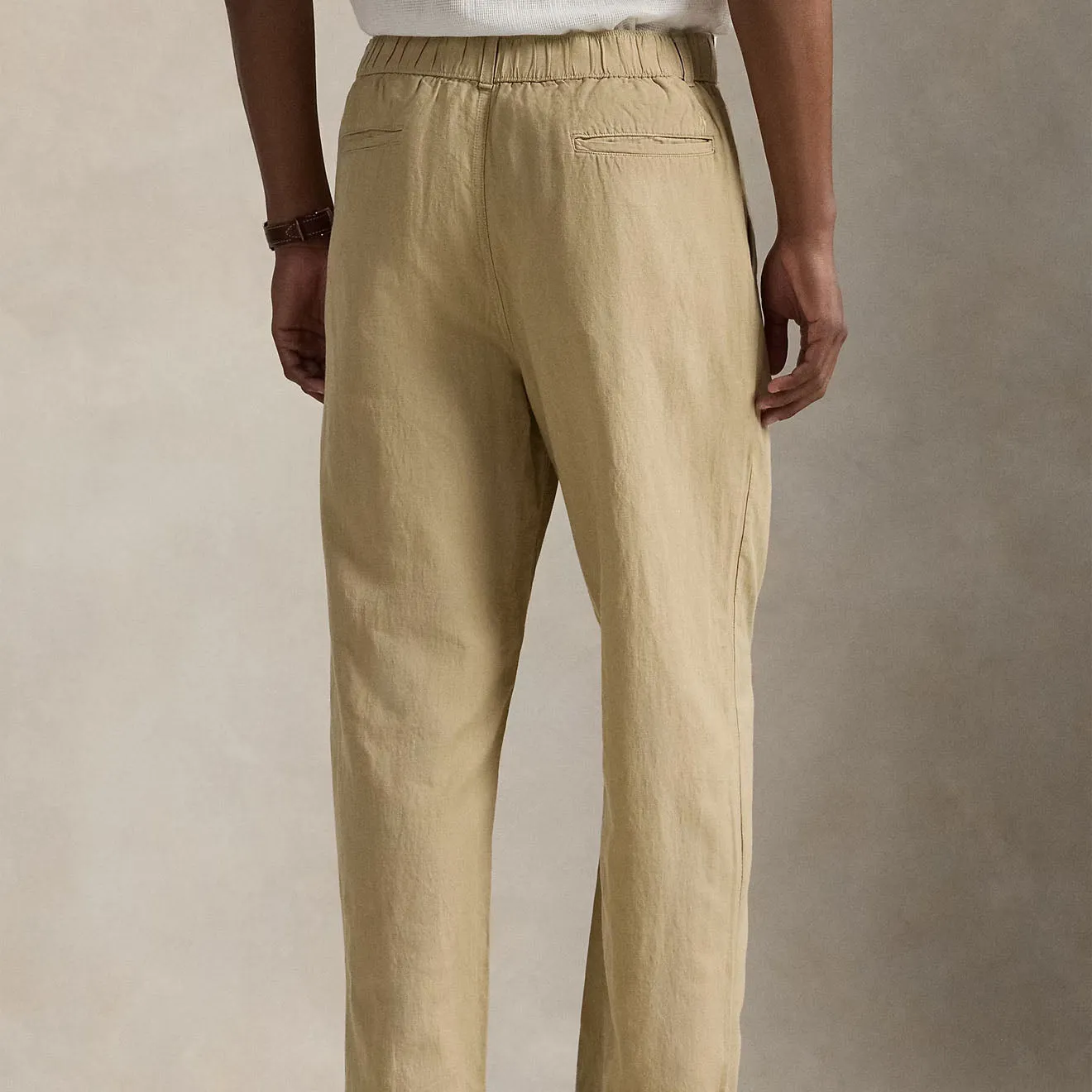 Polo Ralph Lauren Pleated Cotton Linen Pants Coastal Beige