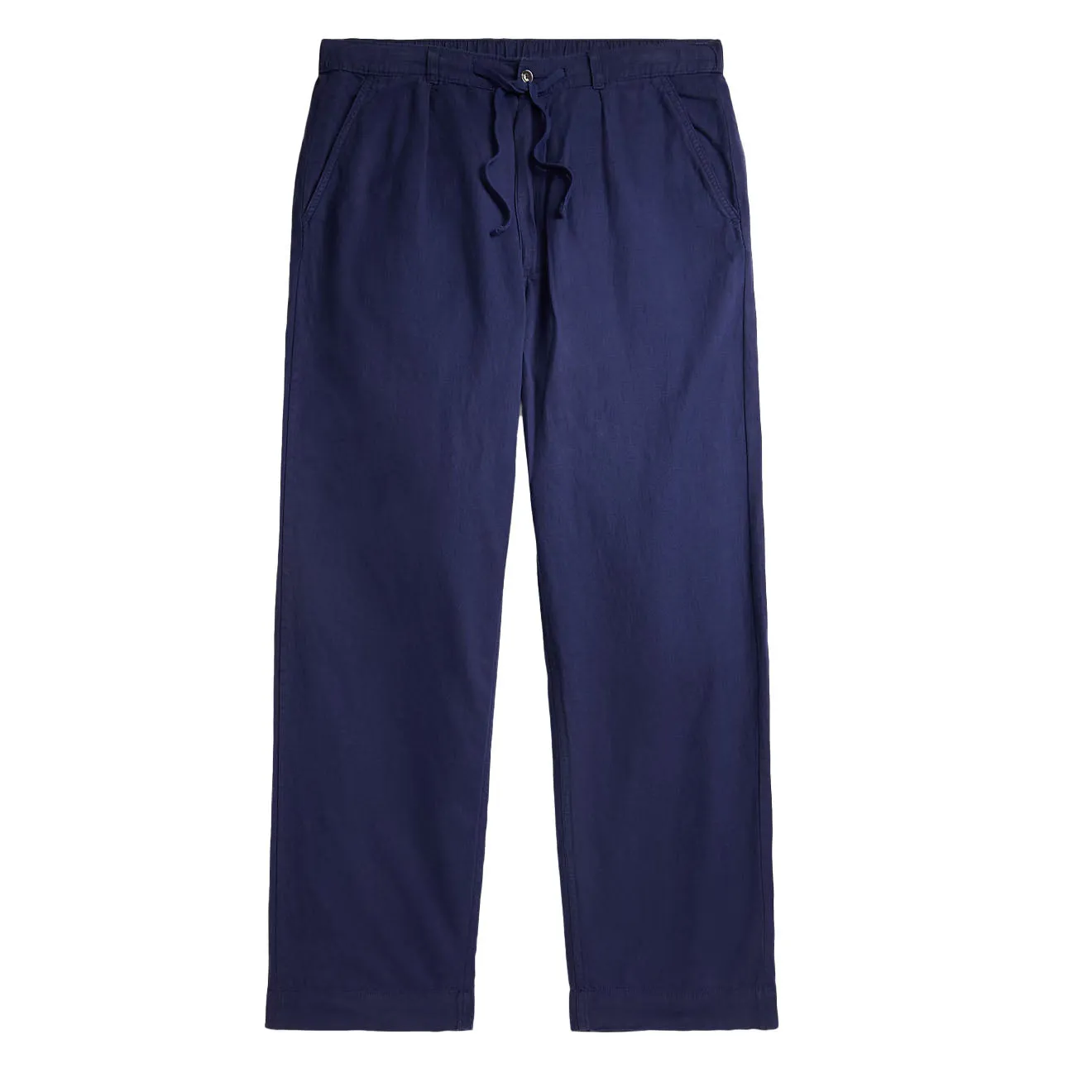 Polo Ralph Lauren Pleated Cotton Linen Pants Newport Navy