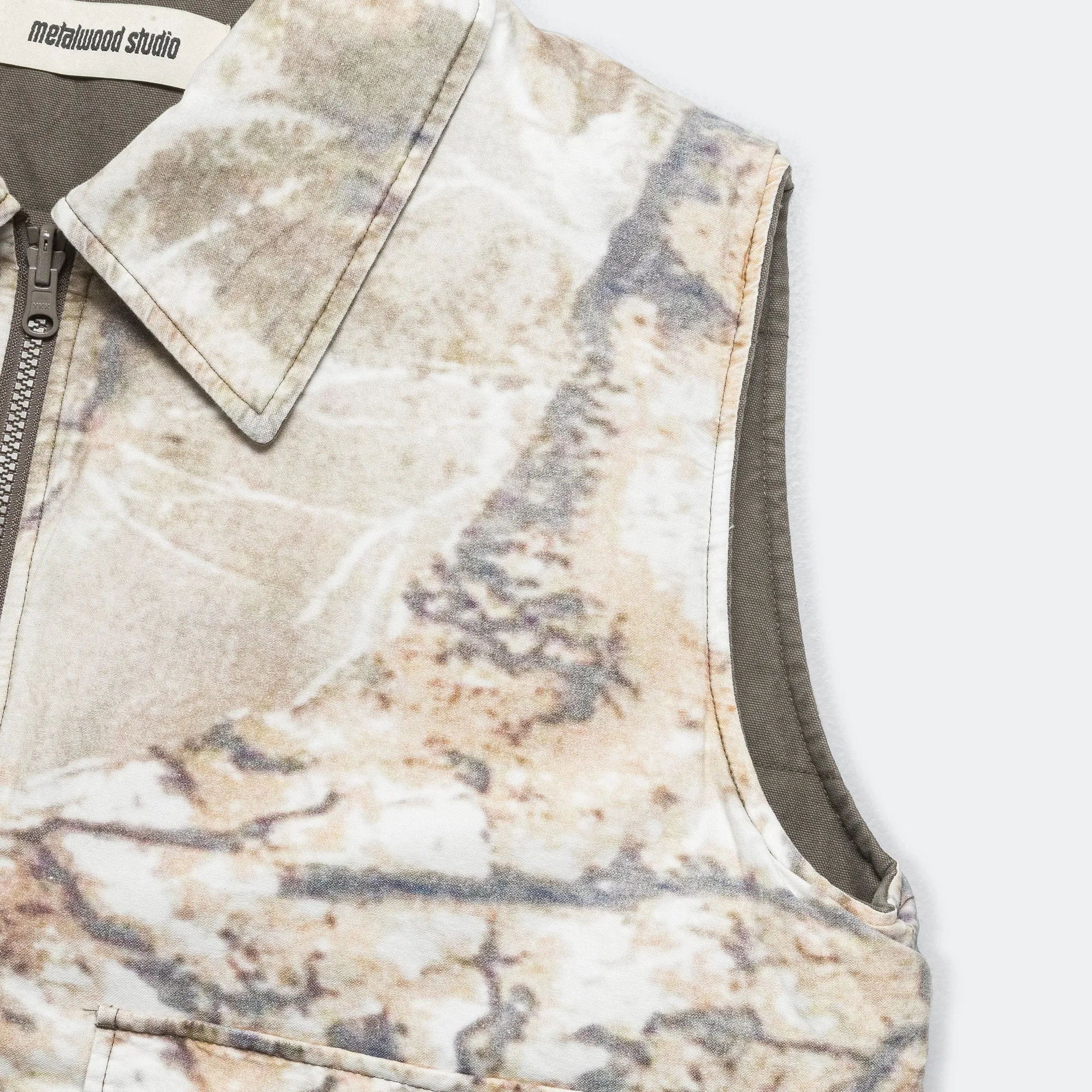 Poly Filled Reversible Vest - Fatigue Green