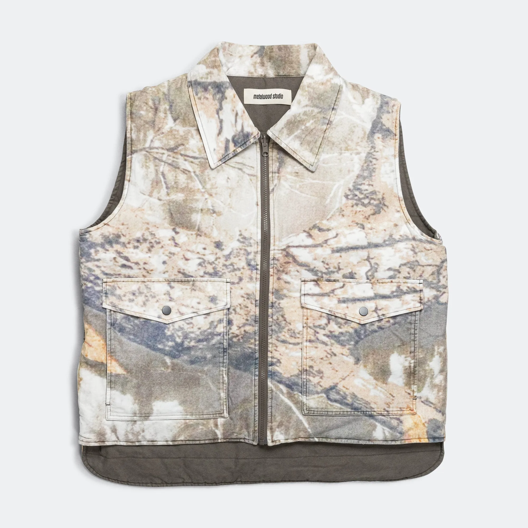 Poly Filled Reversible Vest - Fatigue Green