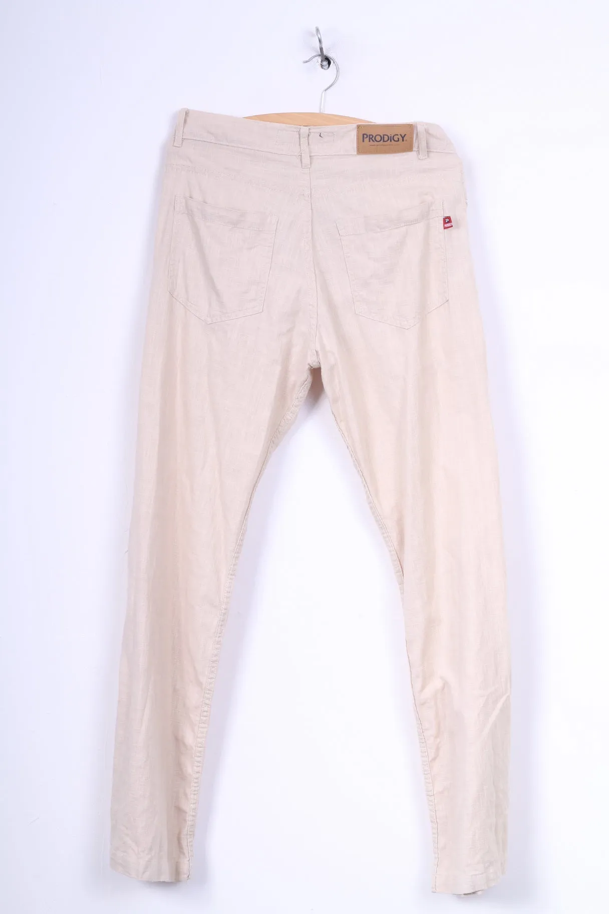 Prodigy Jeans Mens 32 Trousers Beige Casual Cotton Pants Straight Leg