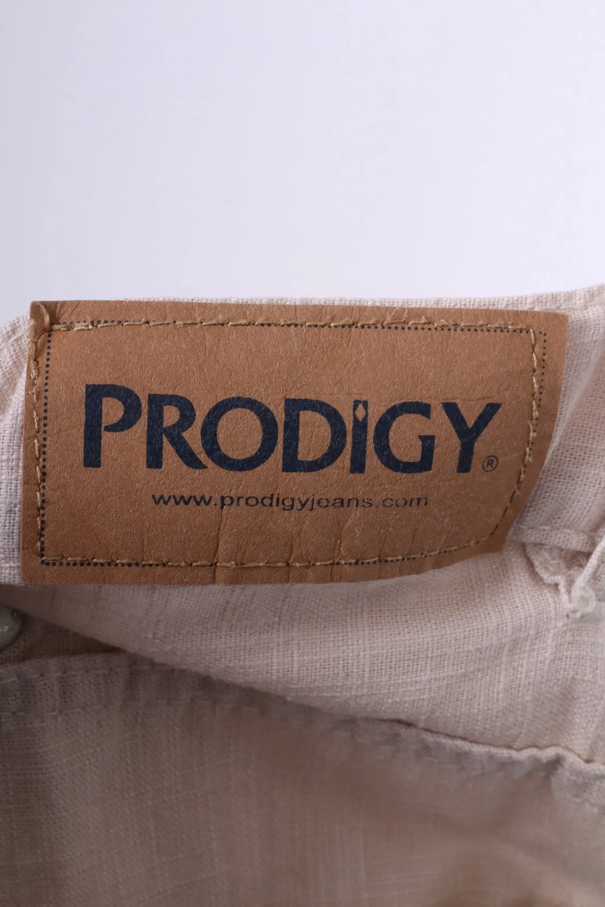 Prodigy Jeans Mens 32 Trousers Beige Casual Cotton Pants Straight Leg