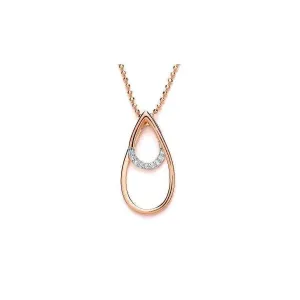 Purity Rose Gold Cubic Zirconia Open Pendant and Chain PUR3711P