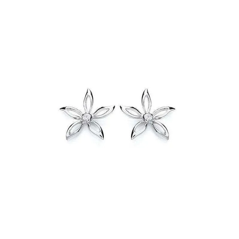 Purity Sterling Silver Flower Stud Earrings PUR1150ES