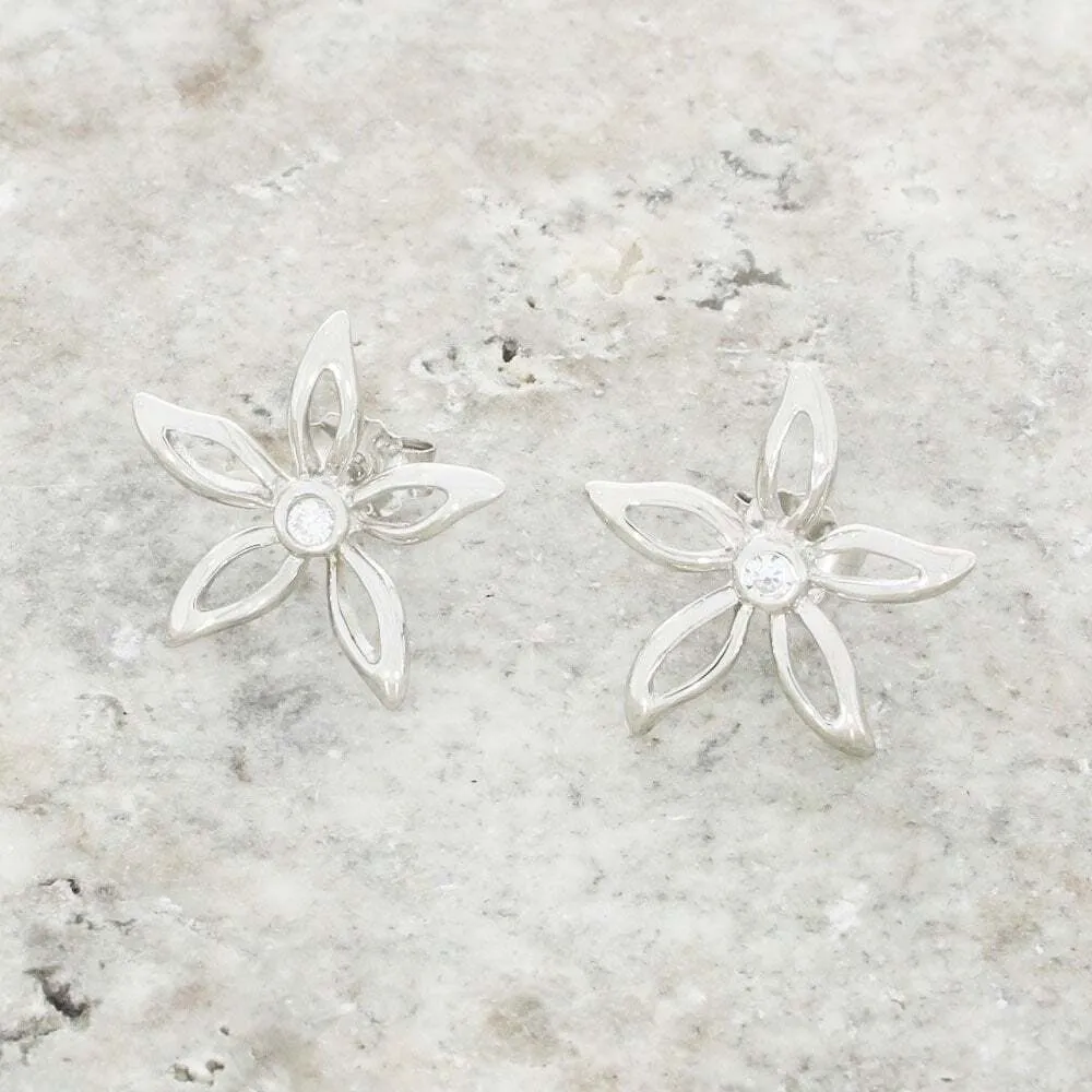 Purity Sterling Silver Flower Stud Earrings PUR1150ES