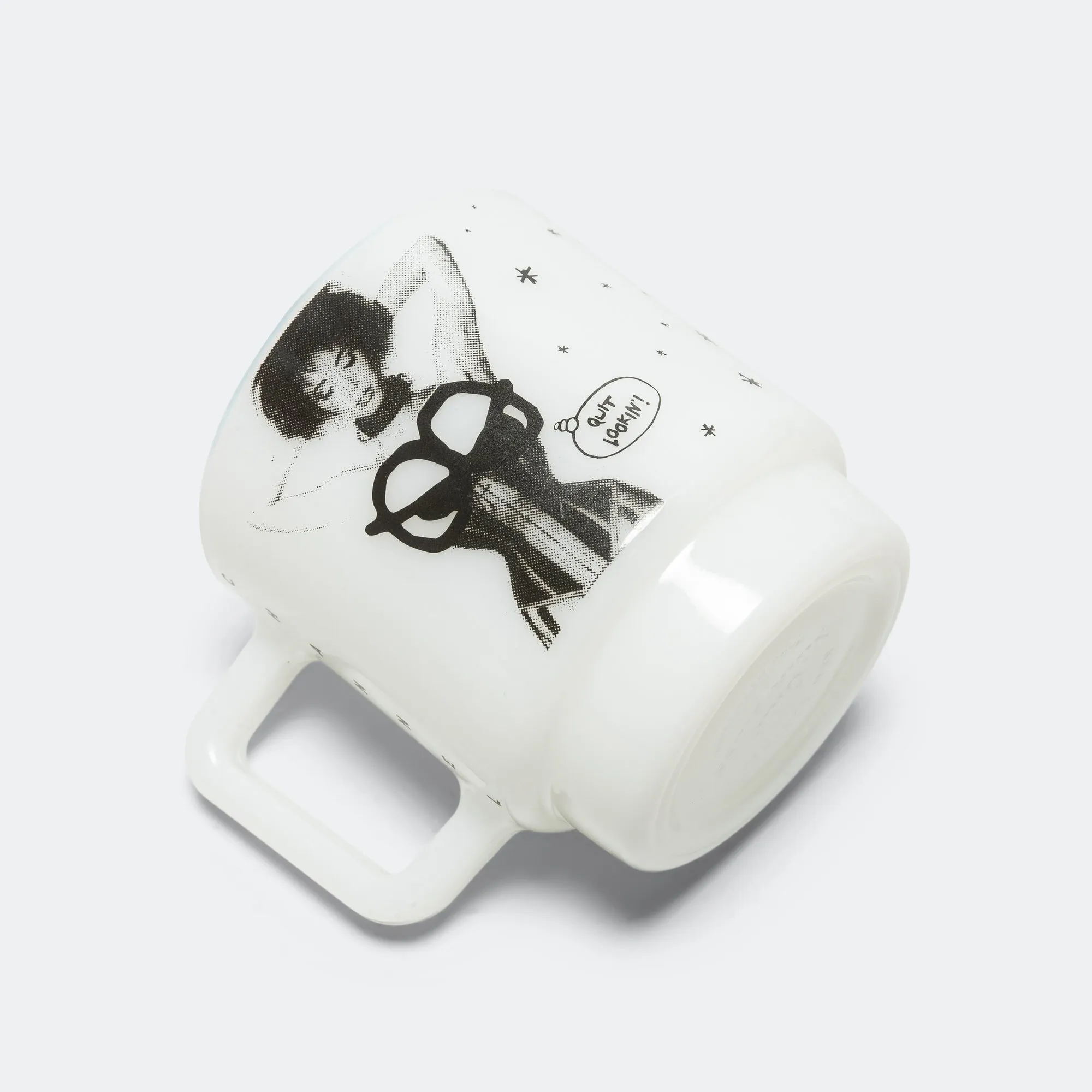 Quit Lookin' Handmade Milk Glass Mug