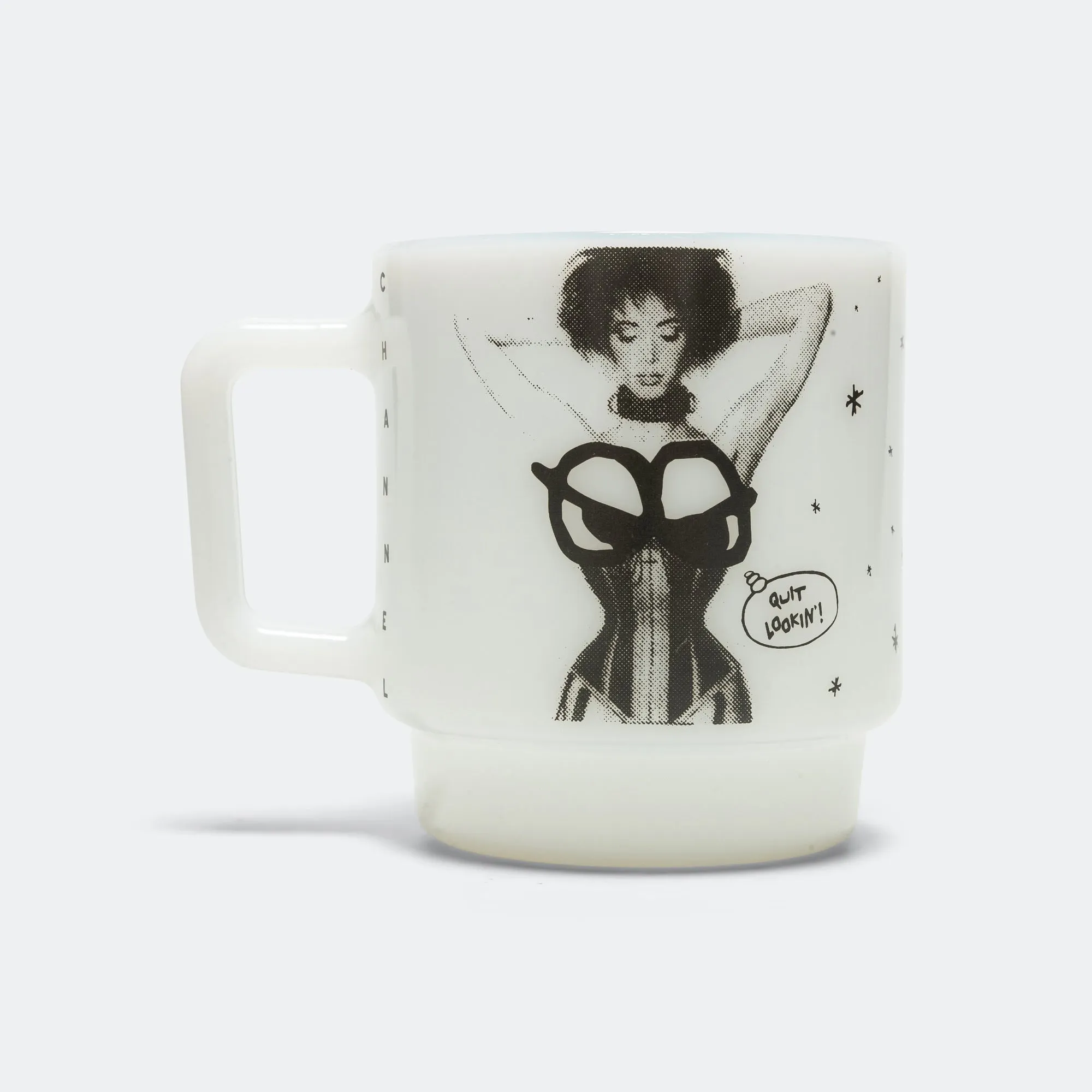 Quit Lookin' Handmade Milk Glass Mug