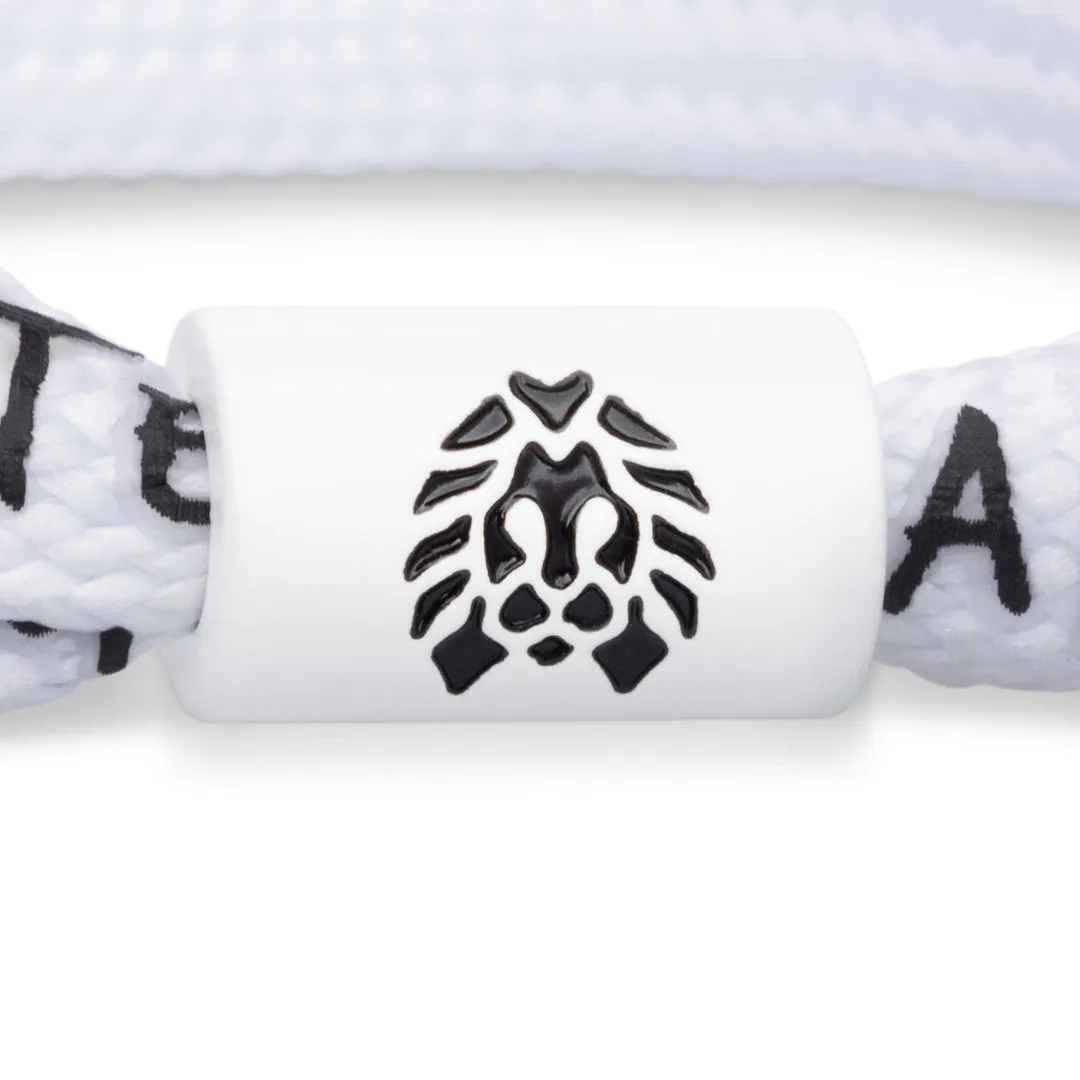 Rastaclat Original Hand Assembled White Create Change Adjustable Single Lace Bracelet