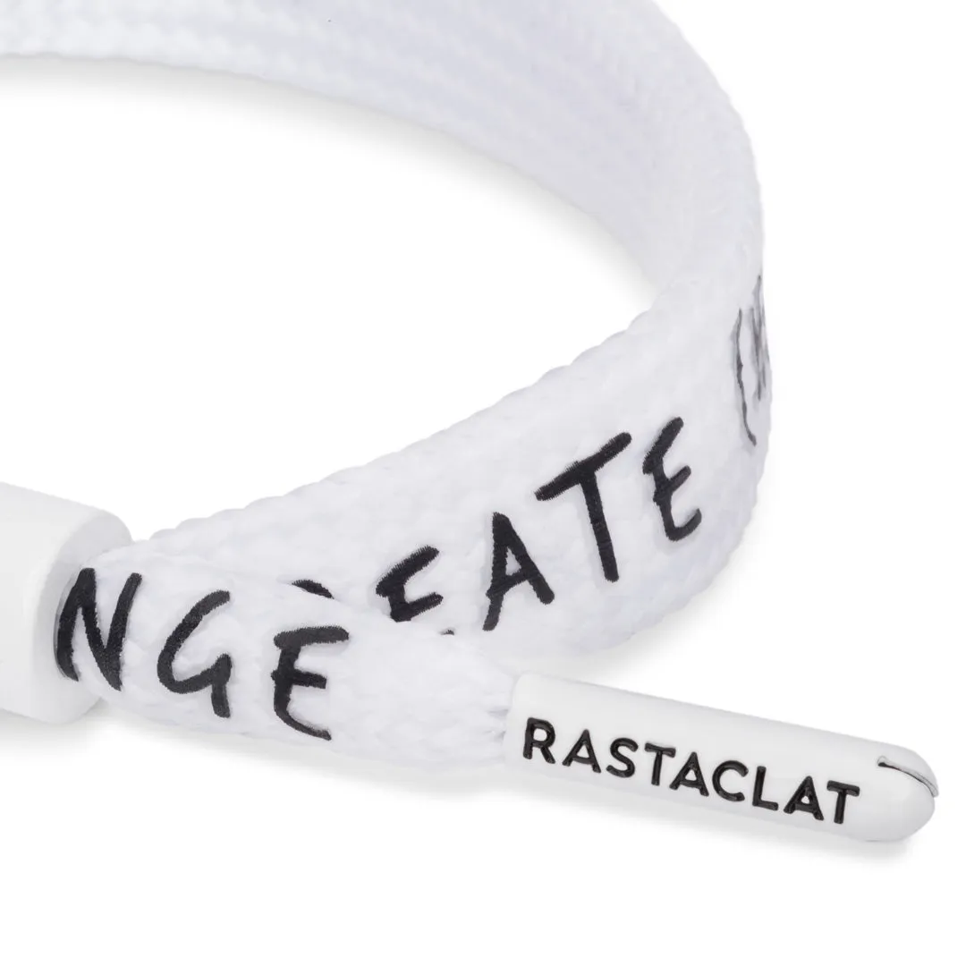 Rastaclat Original Hand Assembled White Create Change Adjustable Single Lace Bracelet