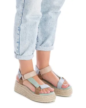 Refresh Platform Faux Suede Aqua Sandal