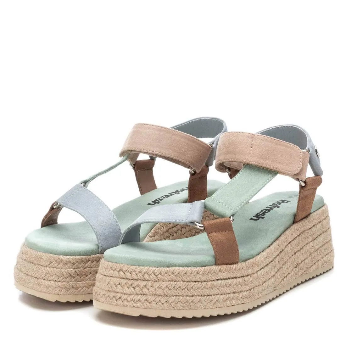 Refresh Platform Faux Suede Aqua Sandal