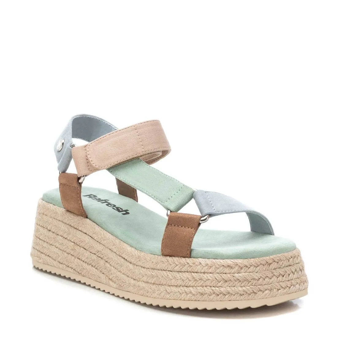 Refresh Platform Faux Suede Aqua Sandal