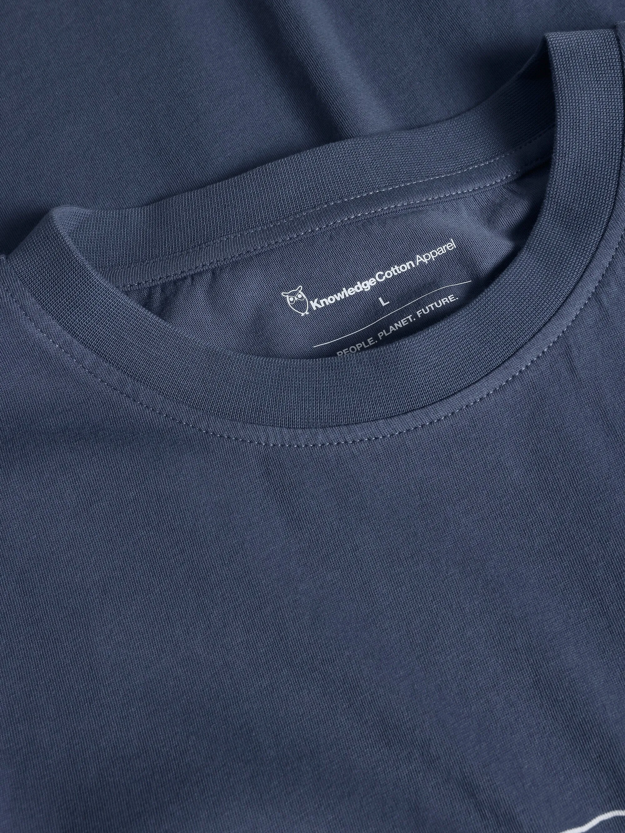 Regular single jersey mountain owl printed t-shirt - Regenerative Organic Certified - GOTS - Vintage Indigo Knowledge Cotton