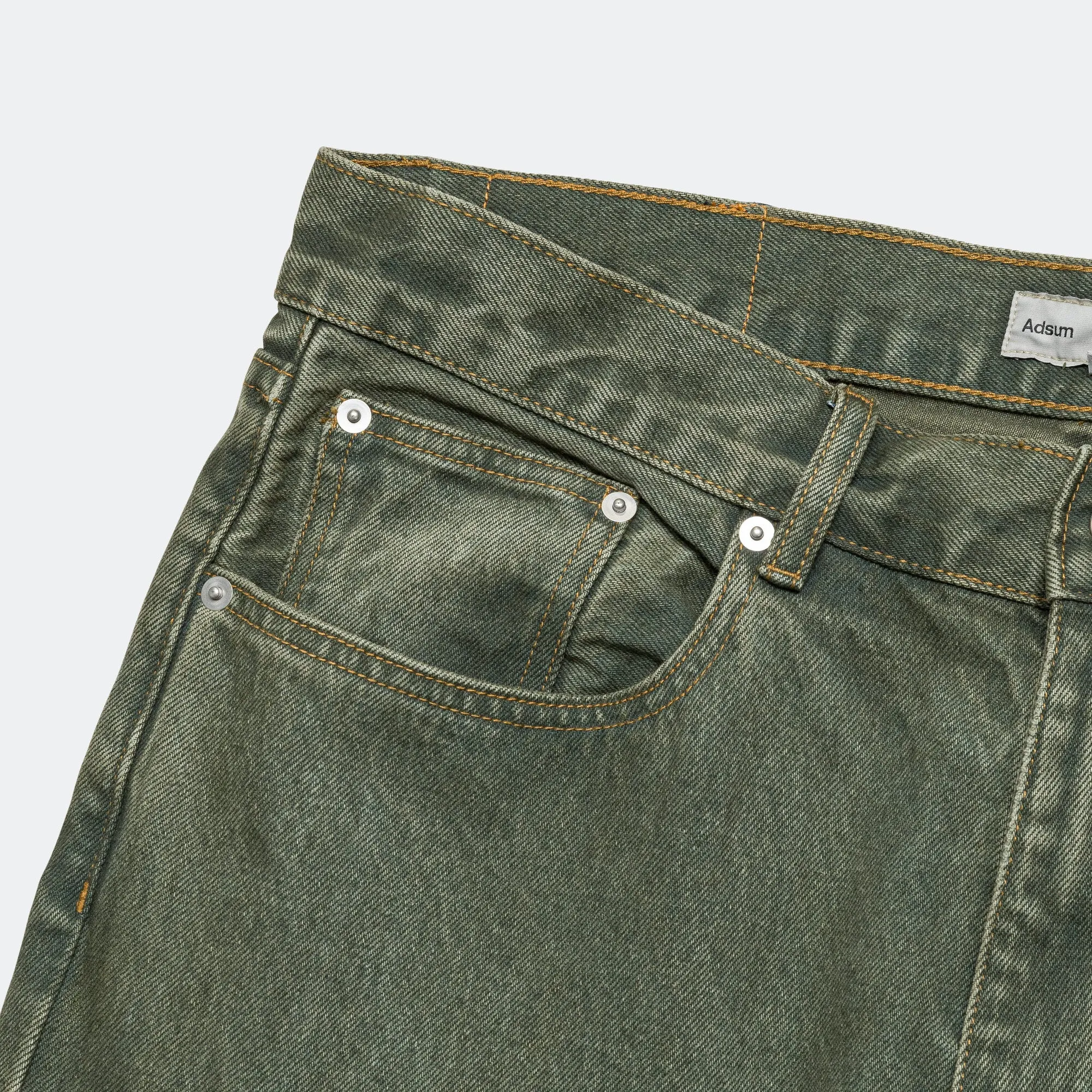 Relaxed Fit Overdyed Denim - Green