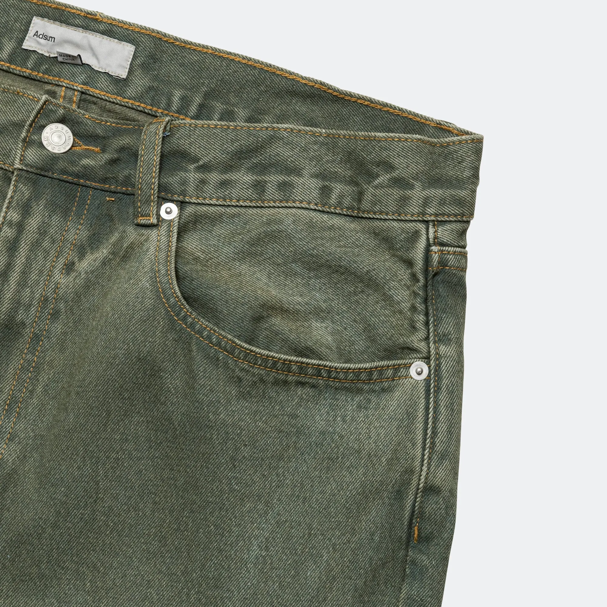 Relaxed Fit Overdyed Denim - Green