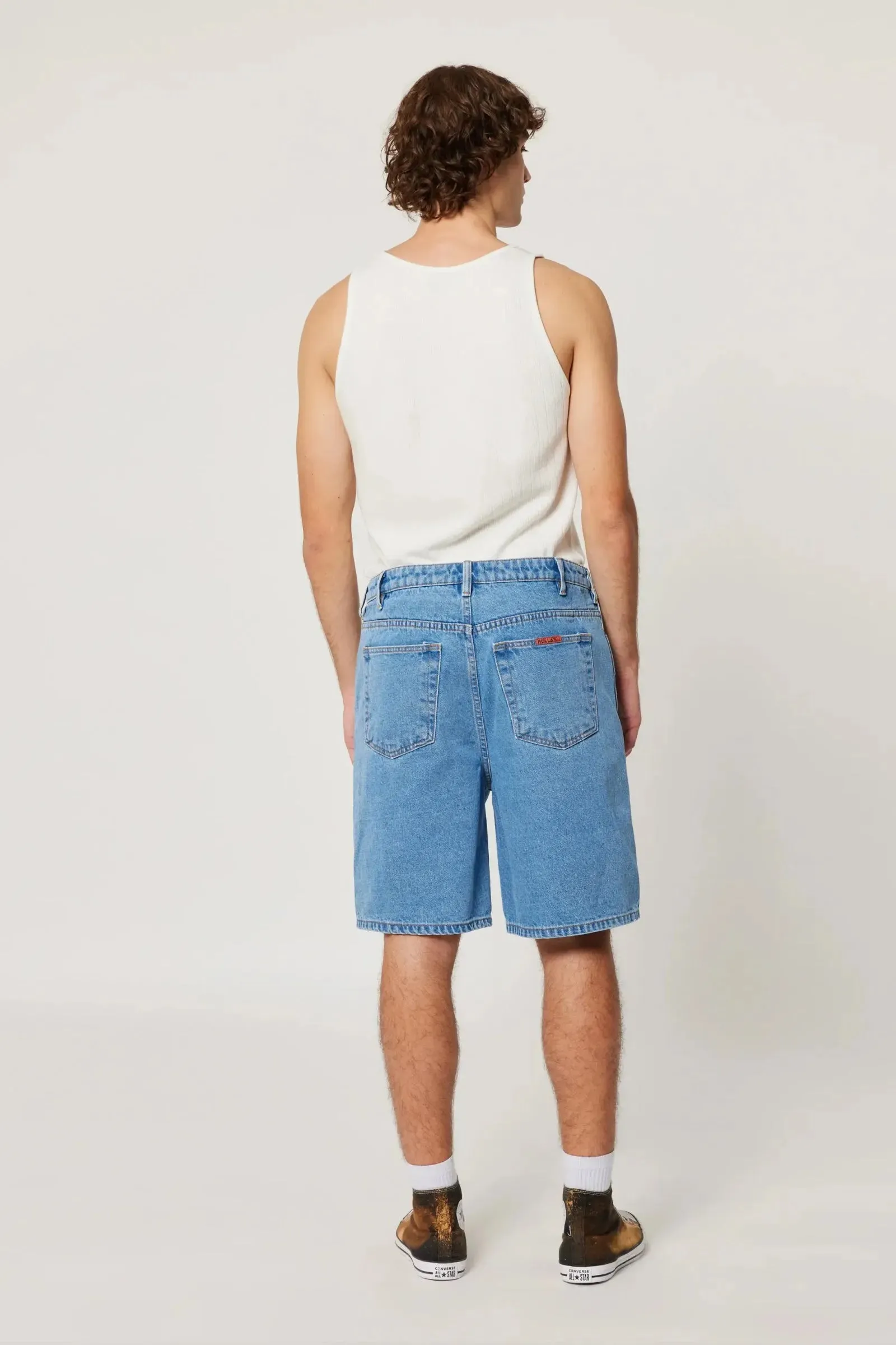 ROLLAS Mens Big Boss Denim Shorts Freshwater - Mid Blue
