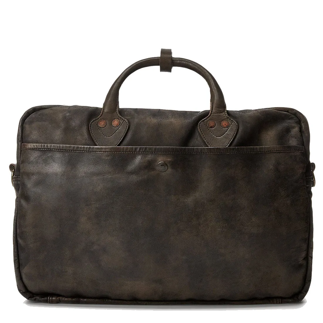 RRL by Ralph Lauren Leather Briefcase Dark Brown