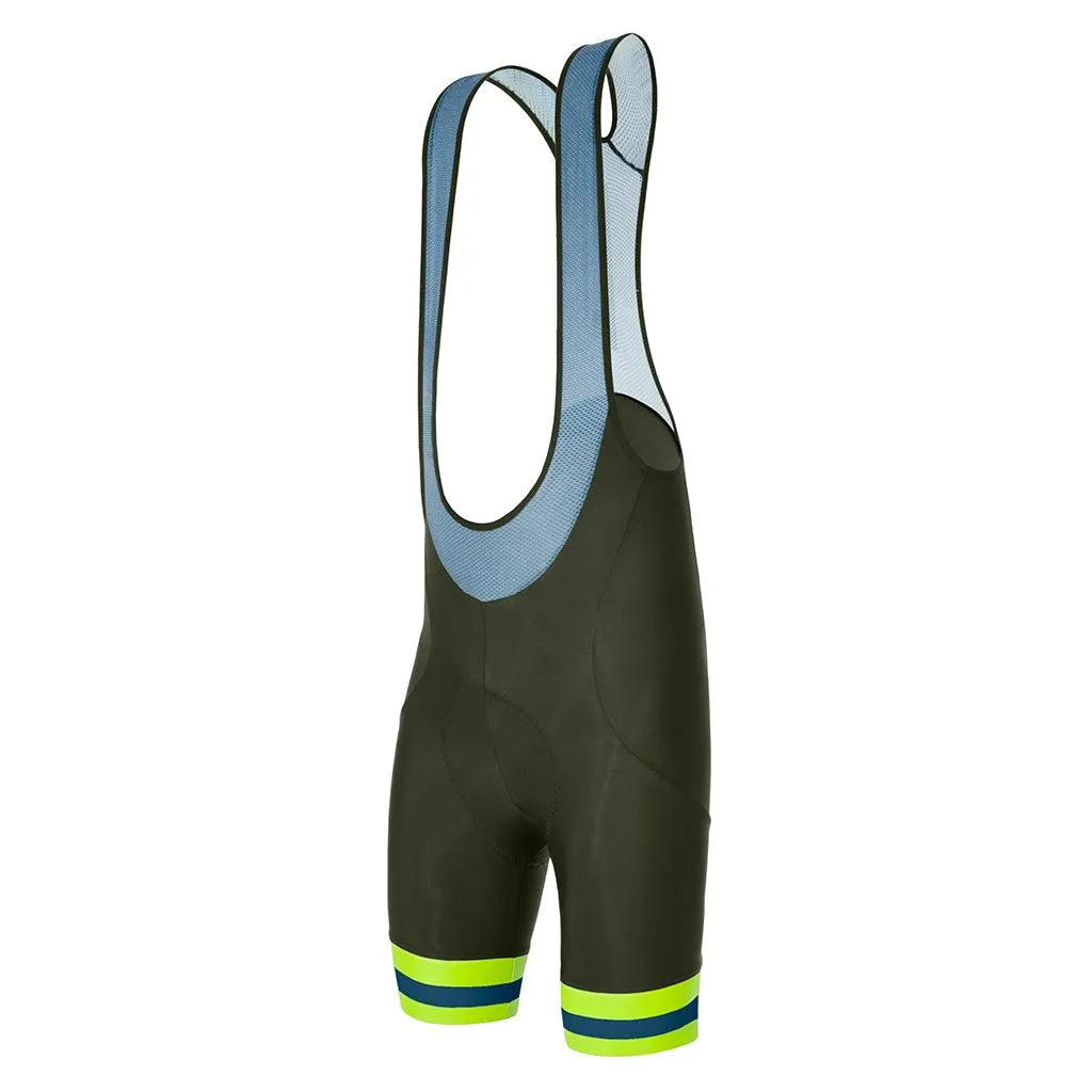 Santini Karma Kinetic Mens Cycling Bibshorts (Military Green)