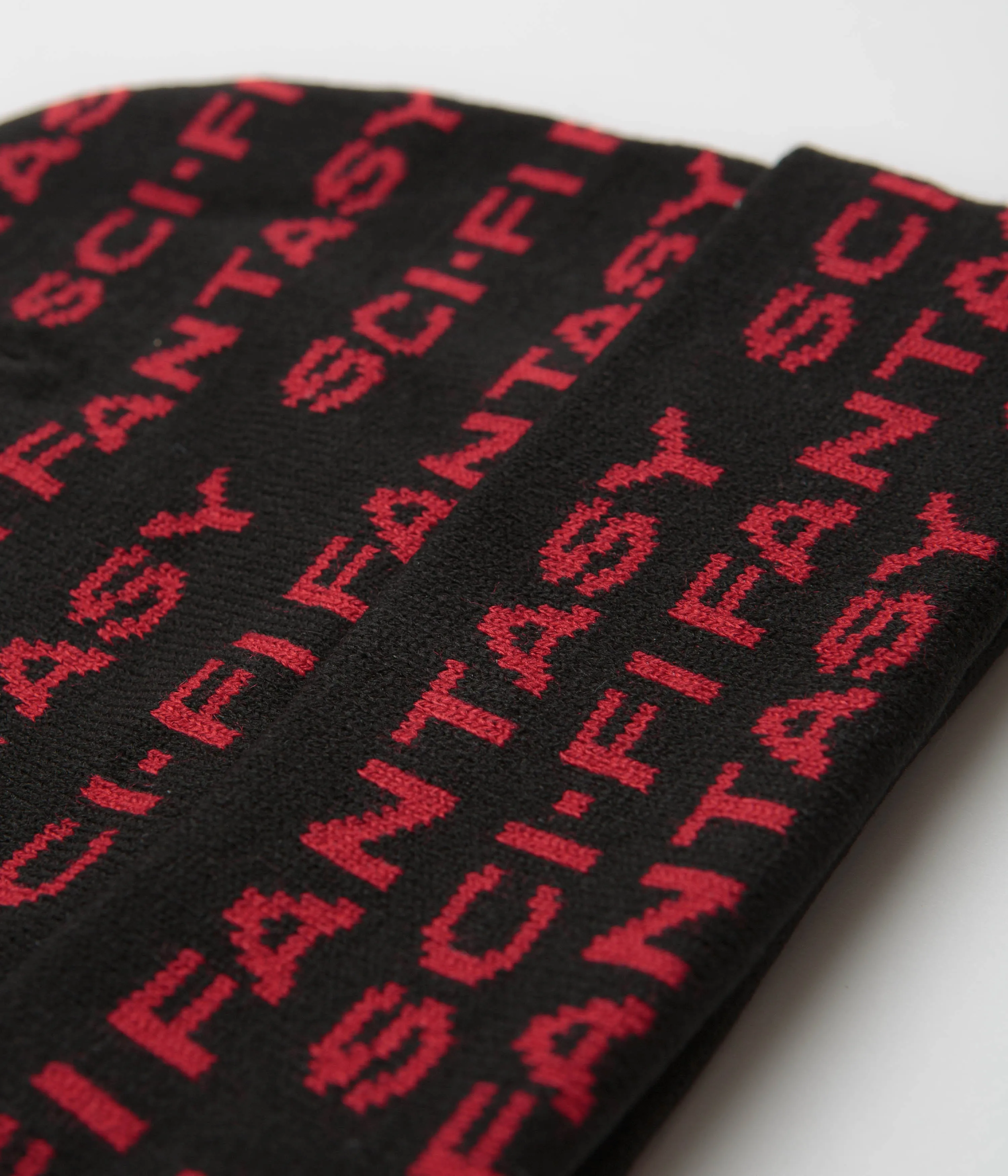 Sci-Fi Fantasy Repeat Logo Beanie - Black