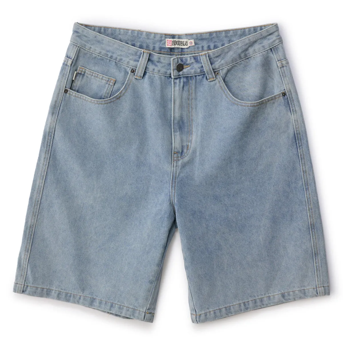 S/Double - Emb Denim Standard Shorts Fade Wash