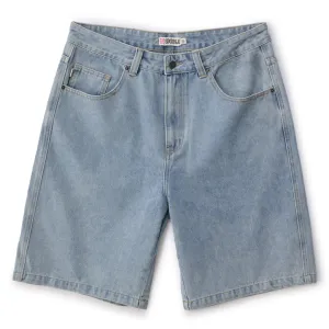 S/Double - Emb Denim Standard Shorts Fade Wash