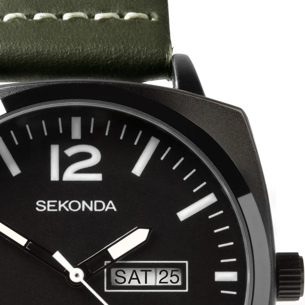 Sekonda Airborne Green Strap Mens Watch 1990